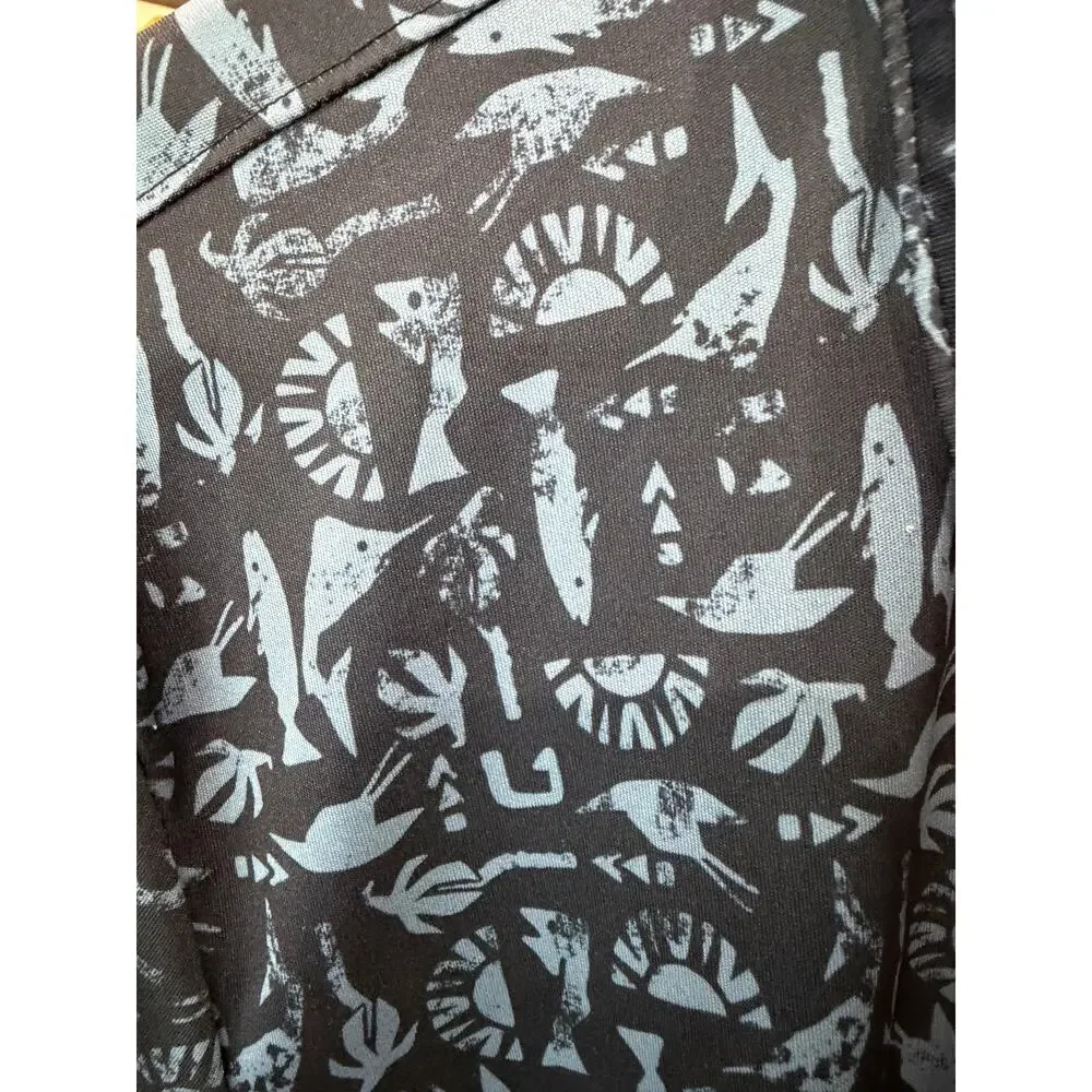 ✨ HUK Men XL Blue Performance Fishing Polo Shirt Fish Print Short Sleeve EUC 🎣
